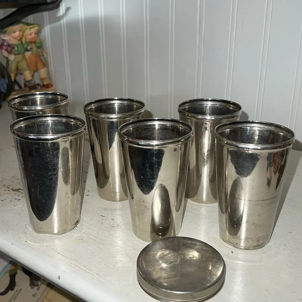1912 Antique American Thermos Co. Thermocup set of 6 cups New York